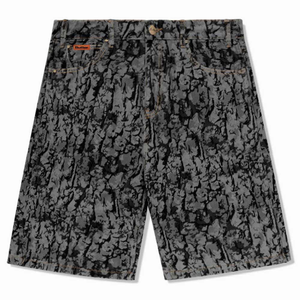 Bark Camo Black Denim Shorts Butter Goods