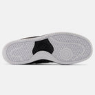 The image shows the black and white sole of the Black Cement 480 CSS New Balance Numeric Suede Skateboarding Shoes, featuring a wave-like tread, FuelCell foam cushioning, and an embossed New Balance logo in the center.