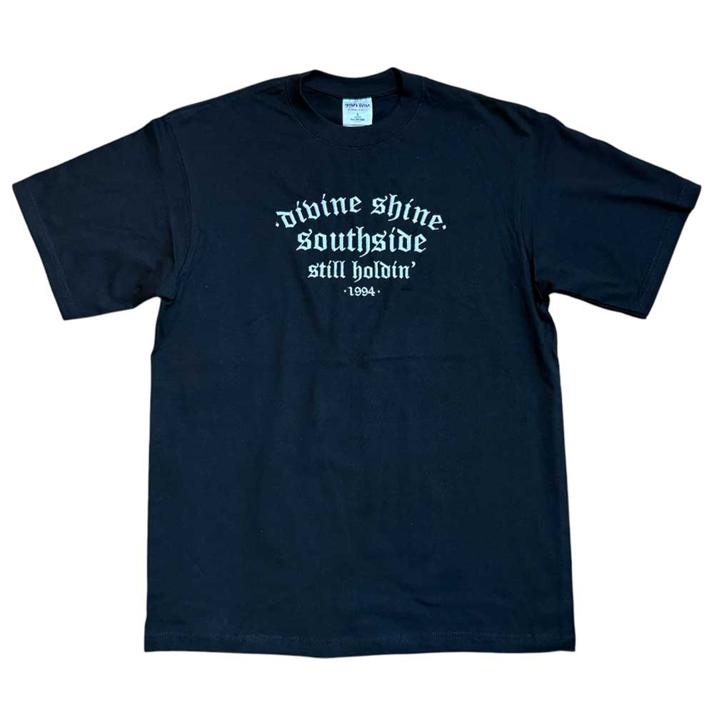 Black Divine Shine x Southside Still Holdin Max Heavyweight Tee Embroidered Southside Skatepark