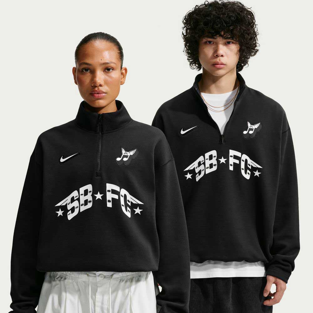 Black IM5463010 Skate 1/2 Zip Fleece Crew Nike SB Skateboarding