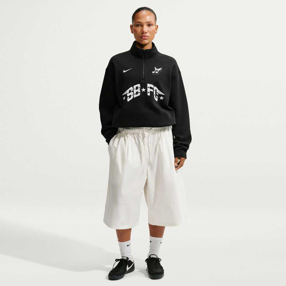 Black IM5463010 Skate 1/2 Zip Fleece Crew Nike SB Skateboarding