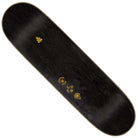 The Bonehead Eternal LG 8.5in x 32.2in Creature Skateboard Deck is a black 7-ply board with subtle wood grain and small gold Chinese characters and symbols in the center and top left area.