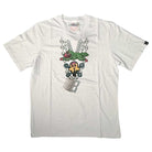 The Bronze 56K x Ice Cream 56 Carats Tee White features a vibrant graphic of layered chains, dice, a star, and green and red accents on the front—ideal for bold style fans.