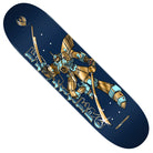 The Caballero Gundam Pro Flight Deck 8.5x31.9 Blue Gold Foil by Powell Peralta features a blue background, gold and blue robot with swords, stylized text, and logo—crafted for everlasting pop and long-lasting performance.