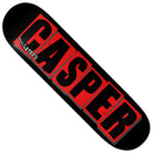 The Casper Brooker Epicly Laterd 8.5 Baker Skateboards Deck features a black background with the word “CASPER” in large, bold red letters and “SKATERO” printed in smaller white text on the left—a signature design inspired by Casper Brooker for Baker Skateboards.
