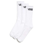 Three pairs of Classic Crew Socks ROX White from Vans Skateboarding, featuring the black Vans logo near the top cuff—perfect for pairing with your favorite sneakers or mixing with heather grey for versatile style.