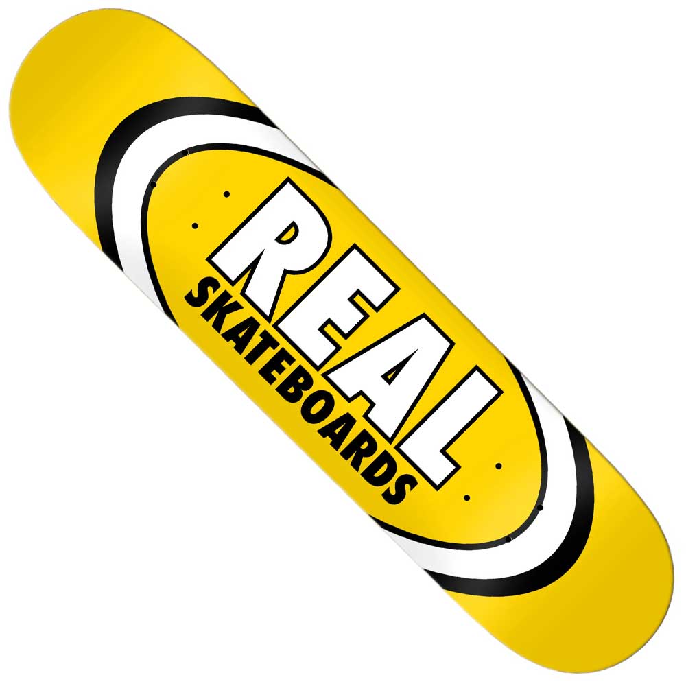 Classic Oval Yellow 8.06 Real Skateboards Deck