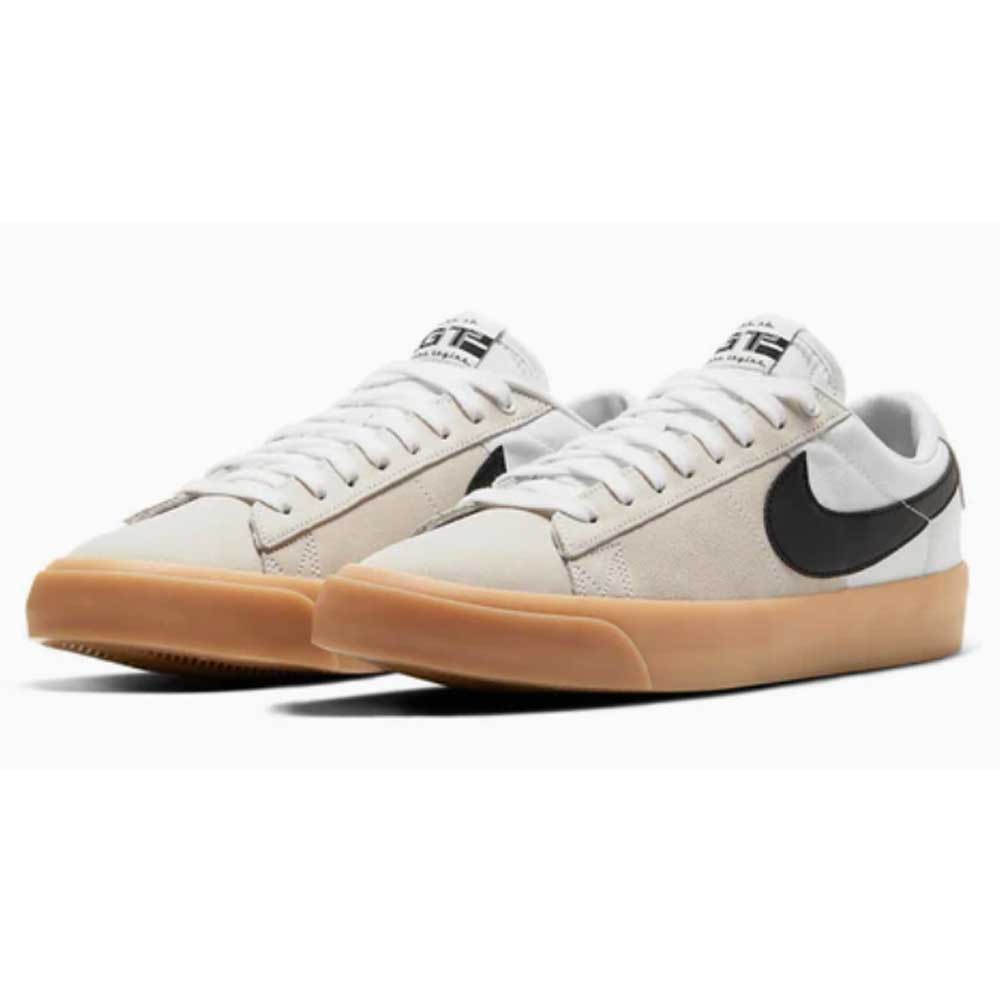 DC7695100 White Black White Blazer Low GT Pro Nike SB Suede Shoes