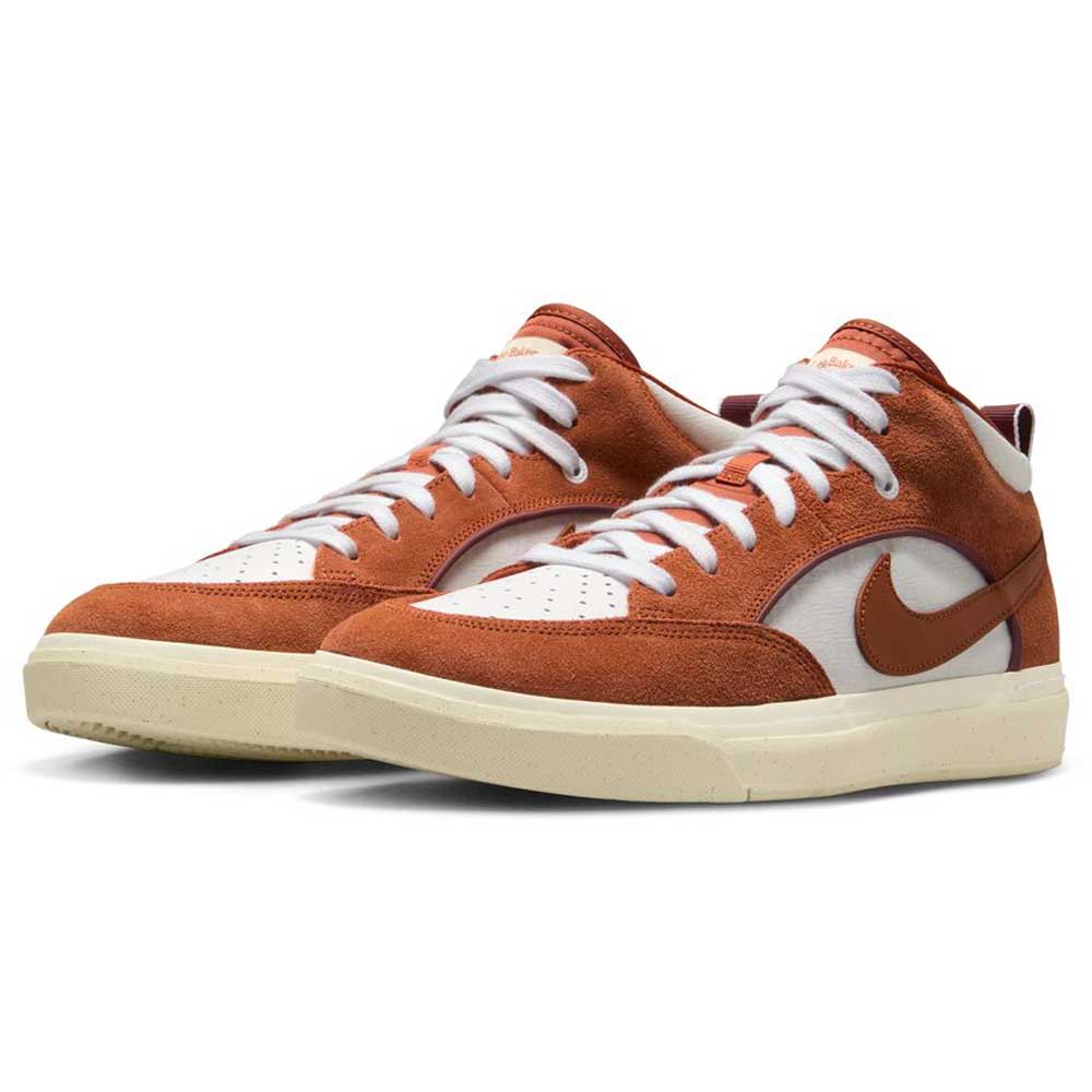 DX4361202 Dark Rust White React Leo Nike SB Suede & Leather