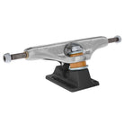 A set of two David Gravette Hollow Silver Black Standard INDY 144 Stage 11 Trucks, featuring a silver hanger with a black baseplate, orange bushings, and visible axle nuts at each end, shown against a white background. These lightweight skateboard trucks offer strength and performance for demanding riders.