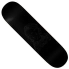 The Jill Dill Embossed Photo 8.18 FA Skateboard Deck Black features a subtle, dark line drawing of a person with curly hair and “Jill Dill” text below the portrait on the bottom side of the deck.