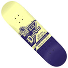 A yellow and navy blue Doobie Mas Refresco 8.69 Anti Hero Skateboards Deck, featuring bold “Doobie” text, “Victor Pellegrin,” the size “8.69,” and signature Doobie Mas Refresco wheat or leaf-inspired graphics near the top.