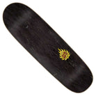 The Dressen Sword Pro Shaped 9.25in x 31.95in Deck by Santa Cruz Skateboards features a bold red logo, yellow flame graphic, and subtle wood grain background inspired by the iconic Dressen Sword design.