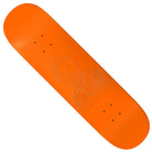Elijah Berle Embossed Photo 8.5 FA Skateboard Deck Orange features an engraved outline of a child’s face and upper body in a collared shirt with stylized text below the image. This pro model deck measures 8.5 inches wide and comes with pre-drilled holes for truck mounting.