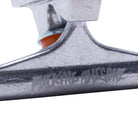 Close-up of the FA x INDY 169 Hollow Polished Burnt Logo Stage 11 Truck (set of two), sized at 8.8 inches, featuring the words “FUCKING AWESOME” engraved in a bold, jagged font on the hanger—a style inspired by classic Independent 169 skateboard trucks.