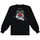 The FA x Indy Independent Hostage Black Longsleeve Tee features a bold graphic of an alarm clock, a microphone, and two drumsticks on the front. The clock face is accented with striking red text and details that read “Independent Music” and “Rock,” along with subtle FA x Indy branding for an exclusive finish.