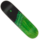 The Fiend Twin Mummy 8.2in x 32in Creature Skateboard Deck features birch construction with a black-to-green splatter design and bold mirrored, upside-down green CREATURE text.
