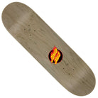 The Flame Dot MINI 7.25in x 27in Santa Cruz Skateboards Deck features a durable North American Maple construction with a vibrant red and yellow flaming Santa Cruz logo at its center. This deck, crafted by Santa Cruz Skateboards, comes without grip tape, trucks, or wheels.