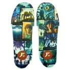 The Footprint Gamechanger Abyss Manga Pro Sport HI insoles feature shock-absorbing support and vivid comic-style art—spiders, surprised faces, eerie night scenes, plus “FROM THE ABYSS” and “TJ ROGERS” graphics.