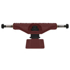 A set of two Forged Hollow RTB FTR Burgundy Standard INDY 159 Stage 11 trucks with flat baseplates, black bushings, and silver axles is shown front-facing on a white background—ideal for lightweight skateboard setups.