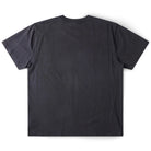 The Engineered Former Tee in Washed Black is displayed laid flat, back facing up, against a white background. Made from high-quality 200GSM cotton, this short-sleeve shirt combines comfort with durability.