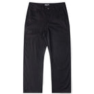 Reynolds Work Pant Black Former in black cotton twill with a straight-leg fit, side pockets, and button and zip closure, shown flat on a white background.