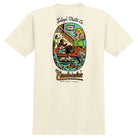 Off-white natural Free Loader Pocket Tee Natural Anti Hero Skateboards T-Shirt featuring a back graphic of a man lounging on a couch while a woman talks to him, accompanied by Jalopi Skate Co. and The Freeloader text.