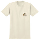 Off-white Free Loader Pocket Tee Natural Anti Hero Skateboards T-Shirt featuring a chest pocket with a small beer mug graphic and the text The Freeloader.