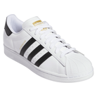 The GW6930 White Black Superstar ADV Adidas Skateboarding Leather Shoes feature black stripes, a white rubber shell toe, and gold branding—ideal for fans of classic skate-inspired footwear.