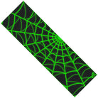 The Glow Web Grip Tape 10in x 33in Sheet Graphic Mob is a rectangular black skateboard grip tape with a vivid green spiderweb graphic from one corner and the white Mob Grip logo in the bottom right.