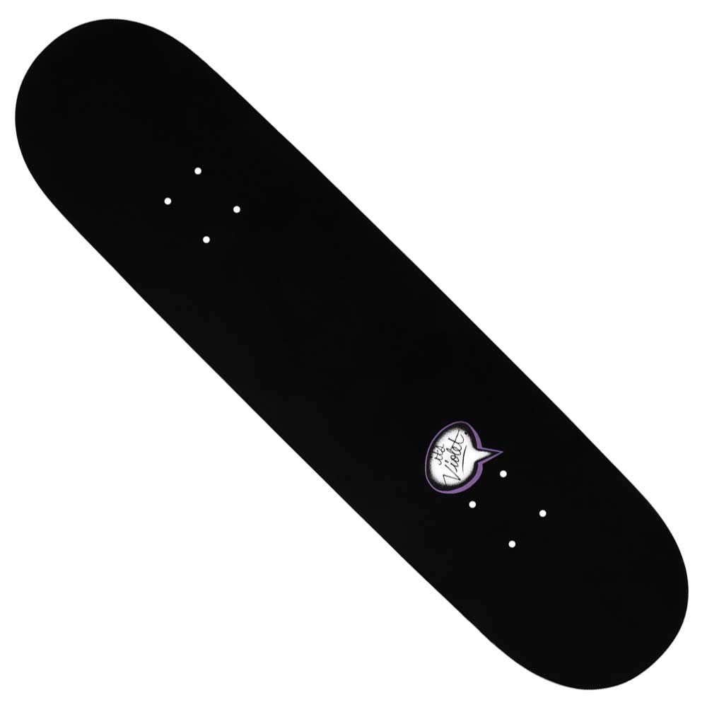 The Gold Room Deck 8 Violet Skateboards Deck features a violet skateboard deck with standard truck mounting holes and is photographed on a plain white background.