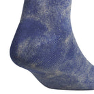 Close-up of a heel in the Gonz Art Sock KS6804 Adidas Skateboarding 1 Pair, a blue sock with a subtle faded tie-dye design. Set against a white background, this unique style stands out from Adidas Skateboarding.