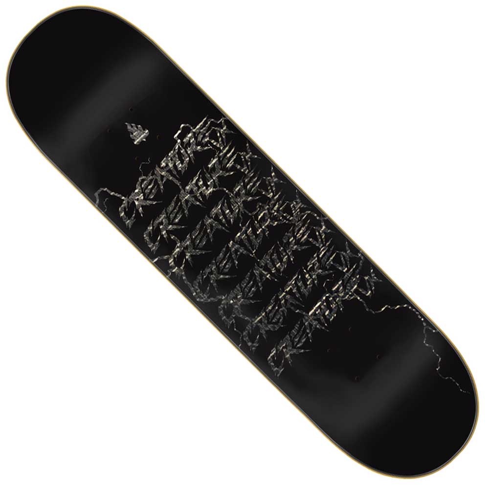 The Gonzalez Warriors VX Deck 8.375in x 32in from Creature features a metallic, thorn-like graphic—ideal for Gonzalez Warriors fans seeking bold, intricate skateboard deck designs.