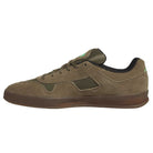 Gray and black Mark Gonzales KJ0281 Aloha Super Suede Skateboarding Shoes by adidas, featuring a premium suede and textile upper for enhanced durability and style. Shown in a side profile view on a white background, these shoes are inspired by skate culture.