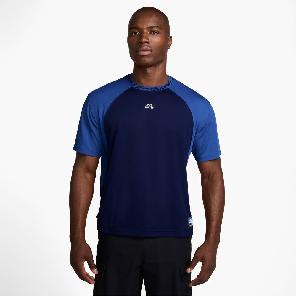 HJ2956492 Royal Blue Navy Blue Dri-Fit Knit Skate Jersey Nike SB Skateboarding Embroidered