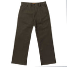 The Hecho Por Skate Pant Anti Hero Skateboards in dark olive features straight legs, side pockets, and a button closure—an ideal choice for skateboarding fans or Skateshop Day exclusives.