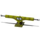 The BAM ST1 Classic Hollow 8.25 Slappy Trucks Set of TWO features a green, speckled design with playful cartoon eyes on the front. Ideal for 8.1–8.3" boards, shown on a white background.