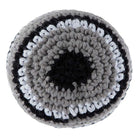 The High Country Warm Up Foot Bag Black Gray OS Unisex Creature is a round, crocheted footbag with black, gray, and white concentric circles—perfect as a skateboarding accessory or for any Creature Skateboards fan.