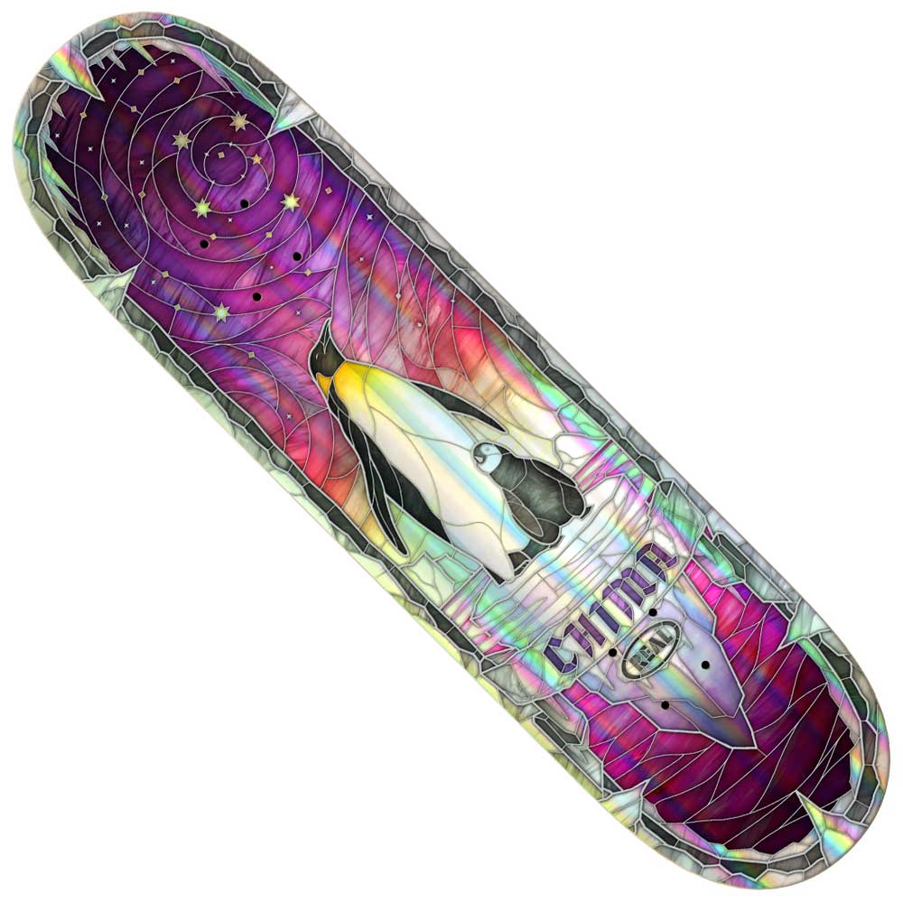 Holographic Rainbow Foil Cathedral Chima 8.25 Real Skateboard Deck