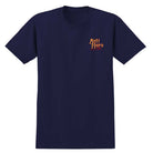 The Homers Navy Blue Tee Anti Hero Skateboards features a small yellow and red Anti Hero Skateboards logo on the upper left chest.