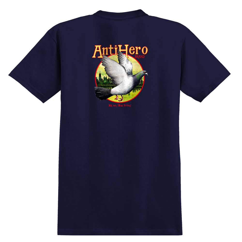 Homers Short Sleeve Navy Blue Tee Anti Hero Skateboards