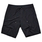 Crux 20 inch Trunk Black Lime Former board shorts featuring a drawstring waist and side pocket, laid flat on a white background.