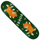 Ishod Kitten Scratch 8.3 SLICK Twin Tail Real Skateboards deck displays the ISHOD logo at the center with two playful orange cartoon kittens, fluttering butterflies, and scattered paw prints—a vibrant part of the Real Skateboards Ishod Kitten Scratch series.