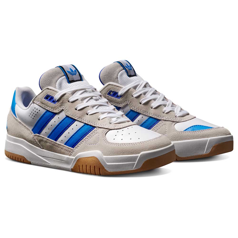 JS4308 White Brilliant Blue Lucid Blue Tekkira Suede Leather