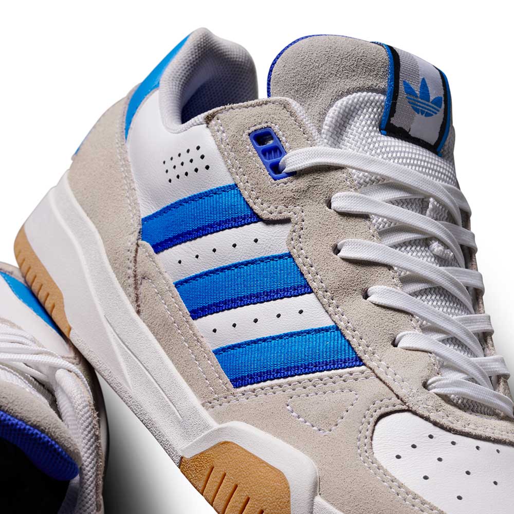 JS4308 White Brilliant Blue Lucid Blue Tekkira Suede Leather