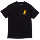 The Jalopi Shop Lurker Black Tee by Anti Hero Skateboards features a small, colorful JALOPI graphic on the left chest—ideal for Skateshop Day and perfect for anyone in the skateboarding community.
