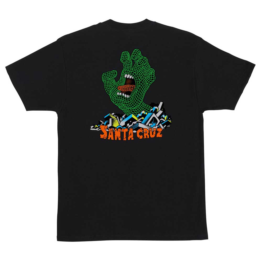 Kendall Grid Hand Black S/S Heavyweight T-Shirt Mens Santa Cruz