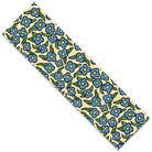 Krooked Skateboards Griptape Blue Sweatpants CLEAR, measuring 9″ x 33″, featuring a repeating pattern of blue flowers with yellow centers and green leaves on a pale yellow background.