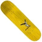 The Libertad 9x32.2 Raney Anti Hero Deck Skateboard features a yellow anchor-shaped deck with Todd Francis's graphic of a bird holding a human leg, ANTIHERO printed below, and a 14.34" wheelbase.