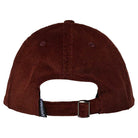 Back view of the Lil Bighead Hat Dark Red Black Strapback by Spitfire Wheels—a dark red, black strapback baseball cap with an adjustable metal buckle and a small black SPITFIRE tag on the strap.